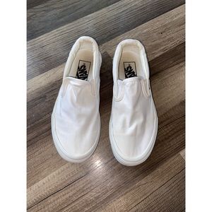 White Slip On Vans